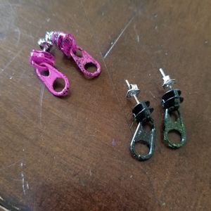 SALE! Splatter paint zipper earrings
